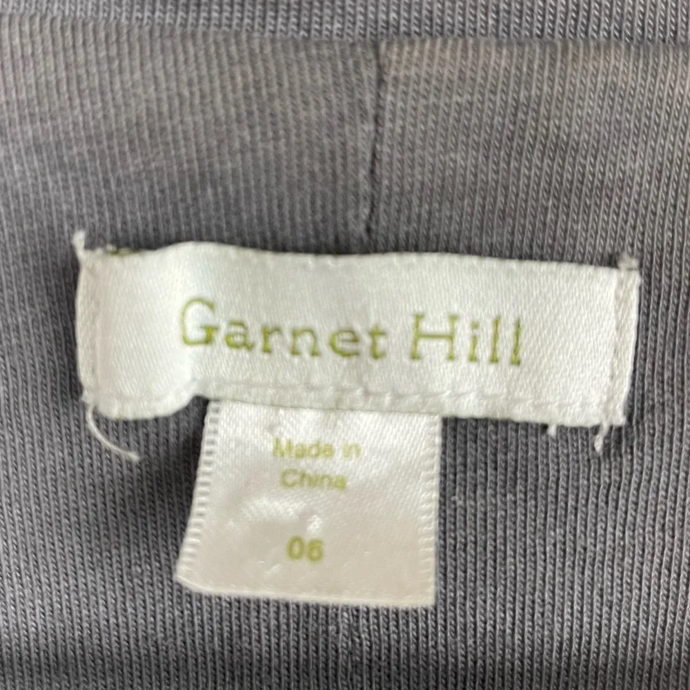 Garnet Hill Knit Jacket Blazer Women's Size 6 Grey 100% Cotton Business Casual